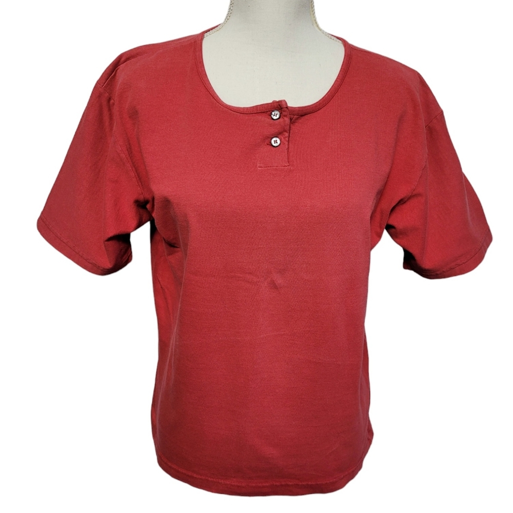 Vintage 1990s Gap basic red short sleeved boxy tee shirt